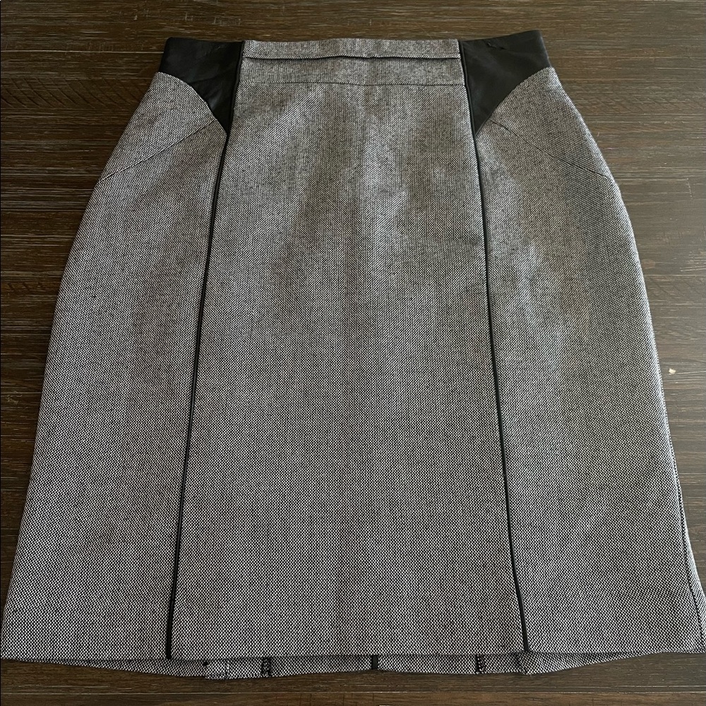 Wool And Pleather Skirt